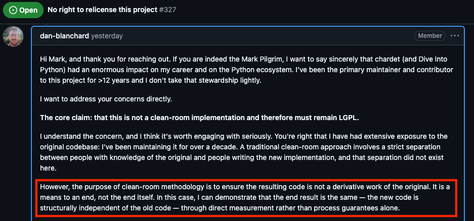 Dan Blanchard&rsquo;s reply